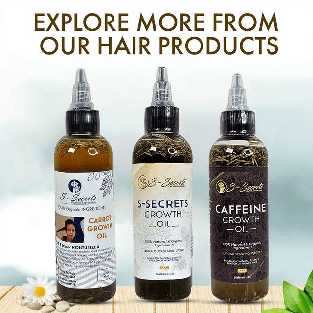 S-Secrets Hair Growth Oil Bundle – 3 Bottles x 2 oz (6 oz Total)