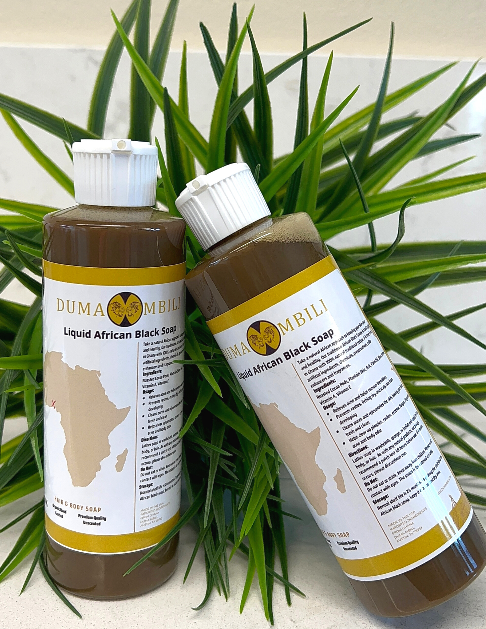 Duma Mbili Liquid African Black Soap – Traditional Ghanaian Formula with Shea Butter