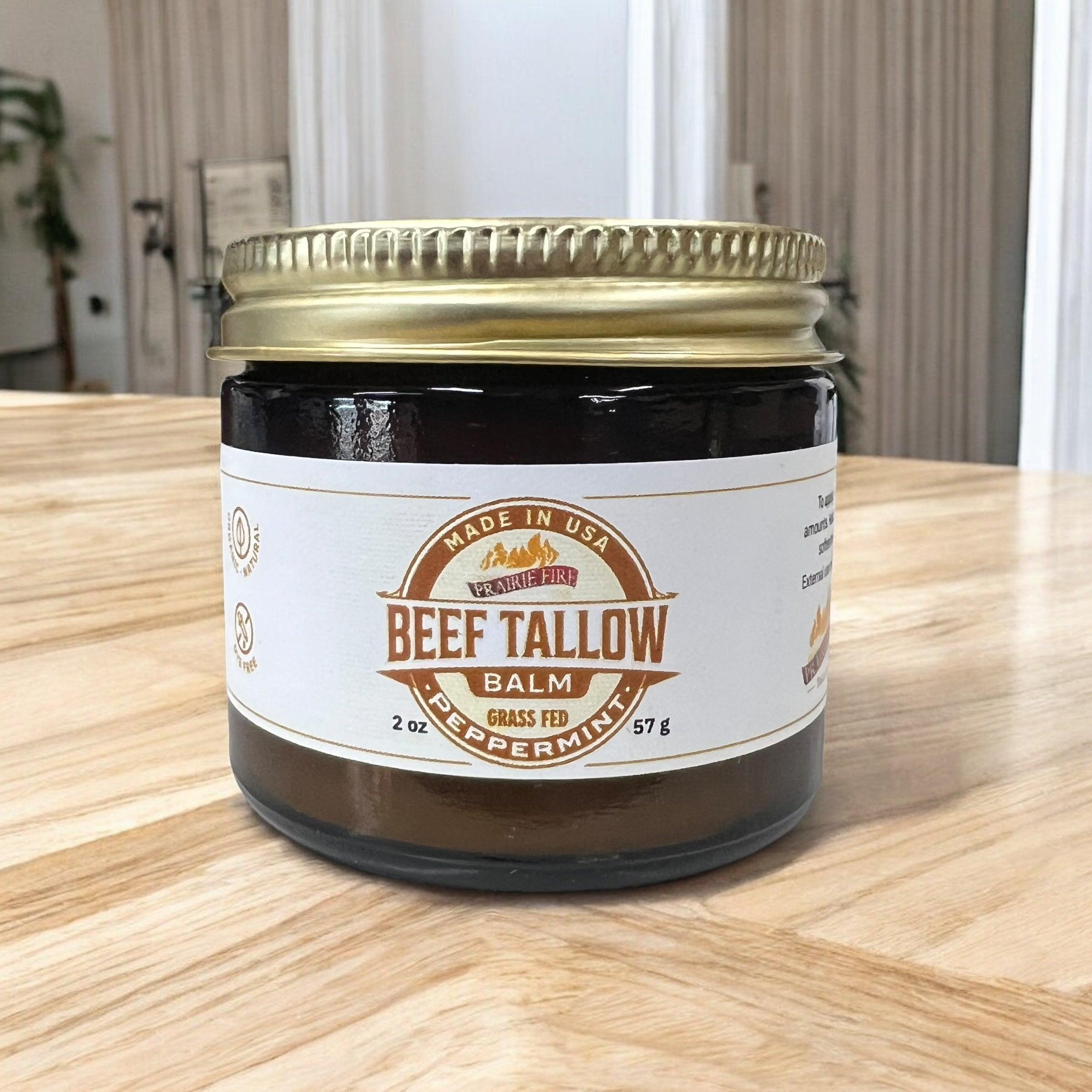 Grass-Fed Beef Tallow Balm 2oz - Organic Kansas Farm-Made Moisturizer