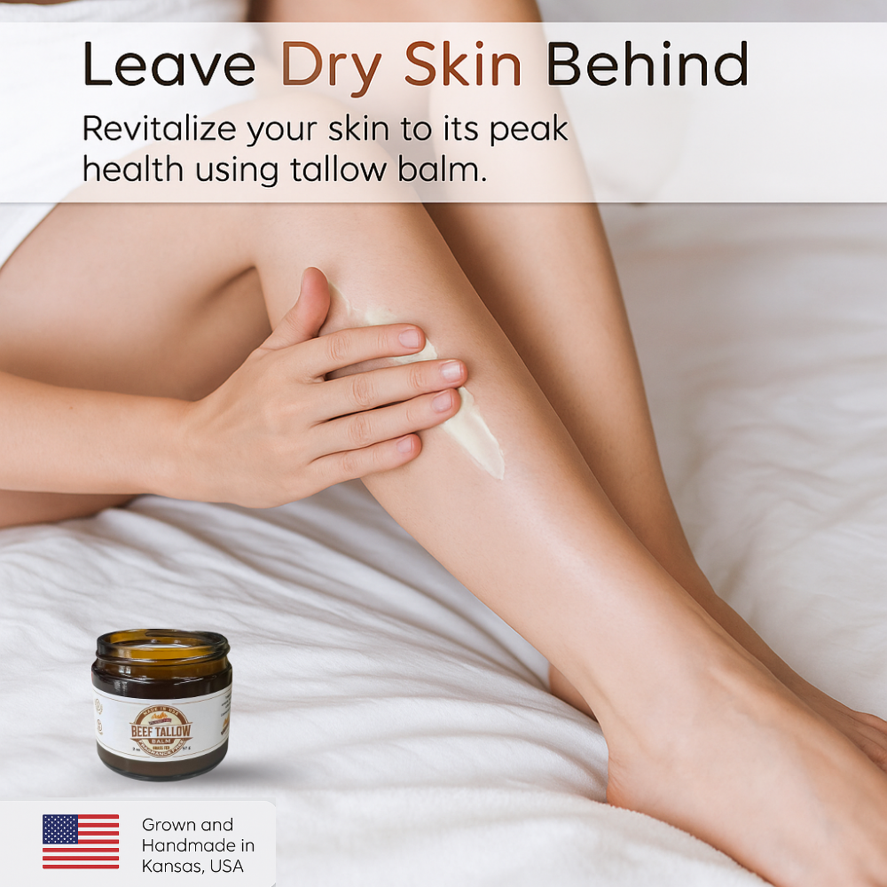 Grass Fed Beef Tallow Balm 4oz - USA Made Organic