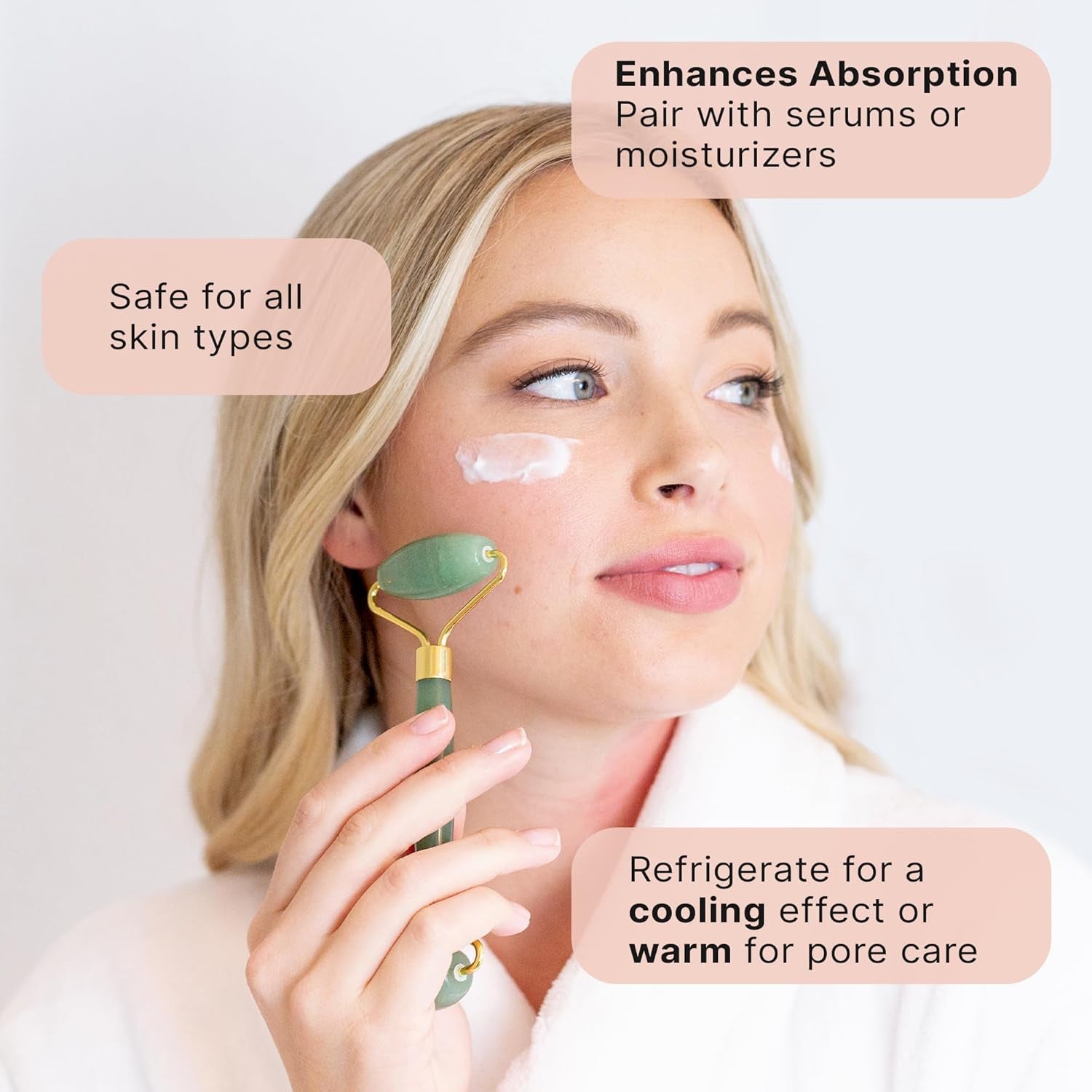 Jade Face Roller with Eye Roller – De-Puffing & Firming Facial Massage Tool