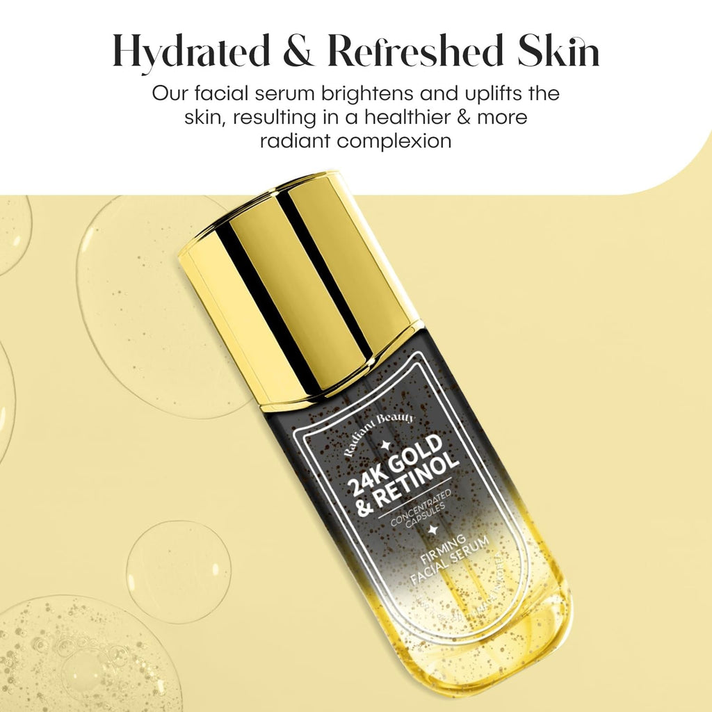 24K Gold & Retinol Firming Serum – Korean Anti-Aging Serum 1.69 oz