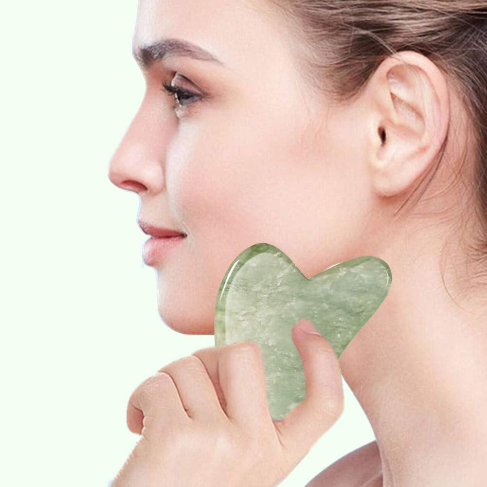 Gua Sha & Jade Roller Set – 100% Natural Jade Stone Anti-Aging Facial Massage Tools