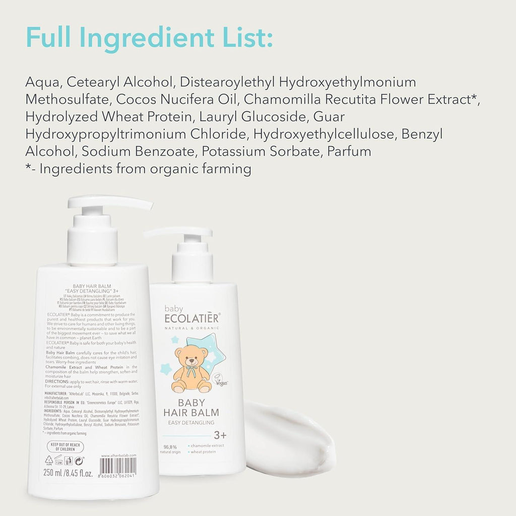 Organic Mimi Baby Hair Balm – Easy Detangling, Ages 3+, 250ml