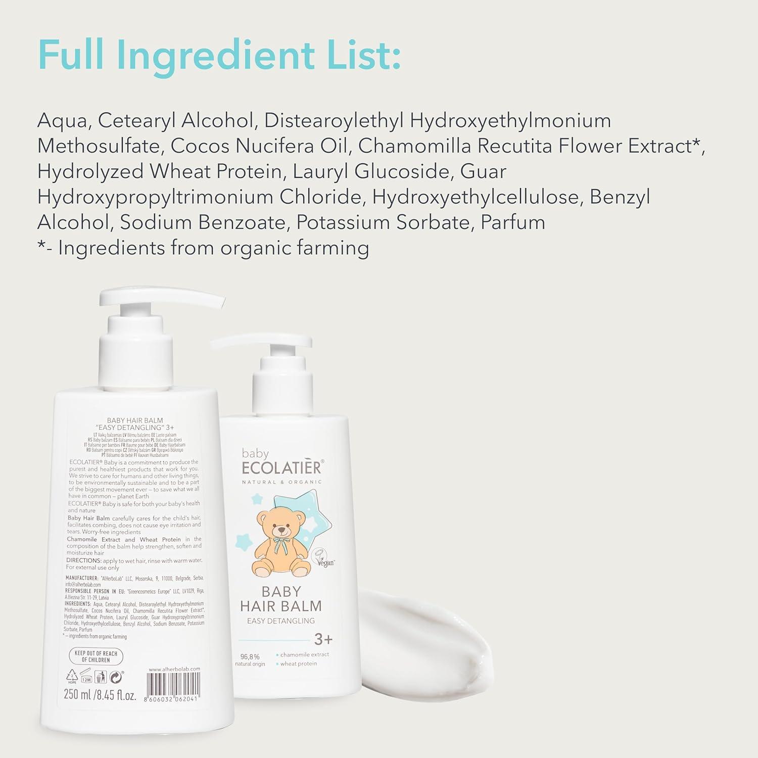 Organic Mimi Baby Hair Balm – Easy Detangling, Ages 3+, 250ml