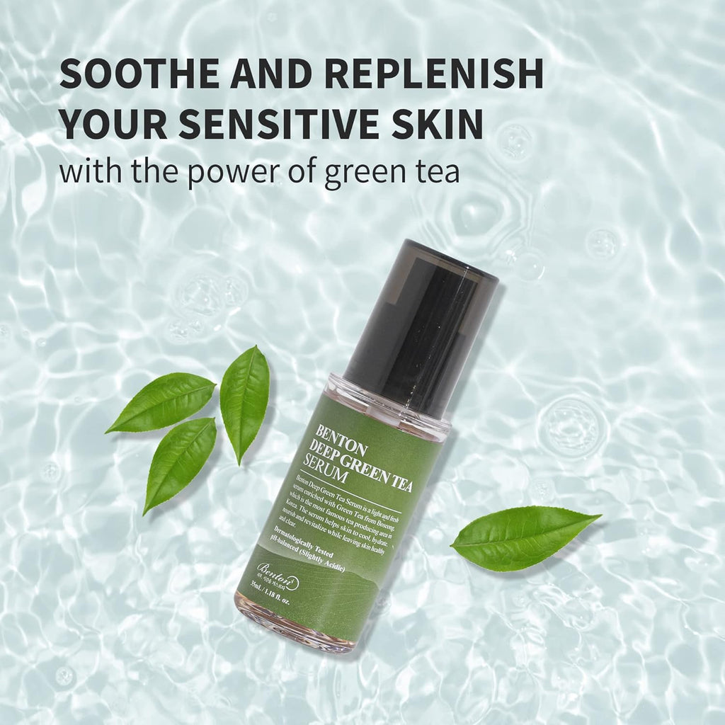 Benton Deep Green Tea Serum – Hydrating & Soothing Serum for Oily & Sensitive Skin 1.01 oz