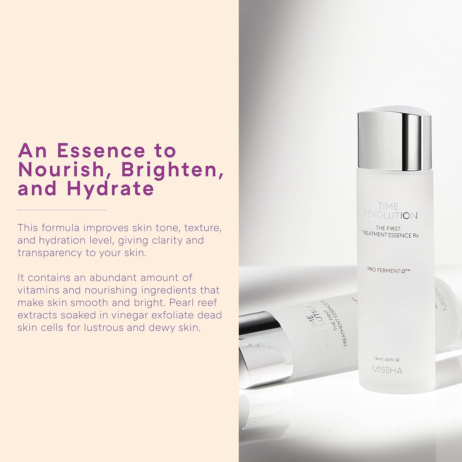 Missha Time Revolution First Essence RX – Hydrating Toner & Skin Smoother 5.07 oz