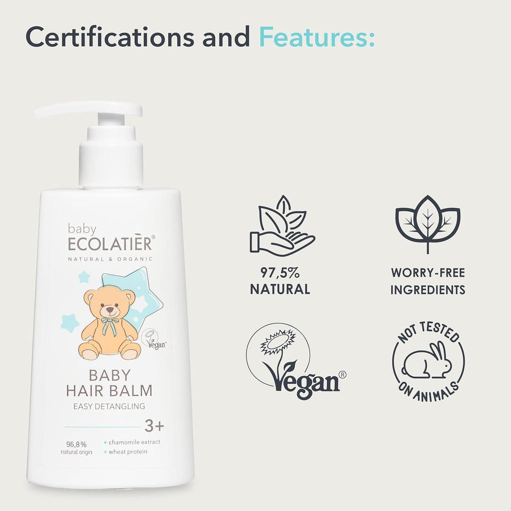 Organic Mimi Baby Hair Balm – Easy Detangling, Ages 3+, 250ml