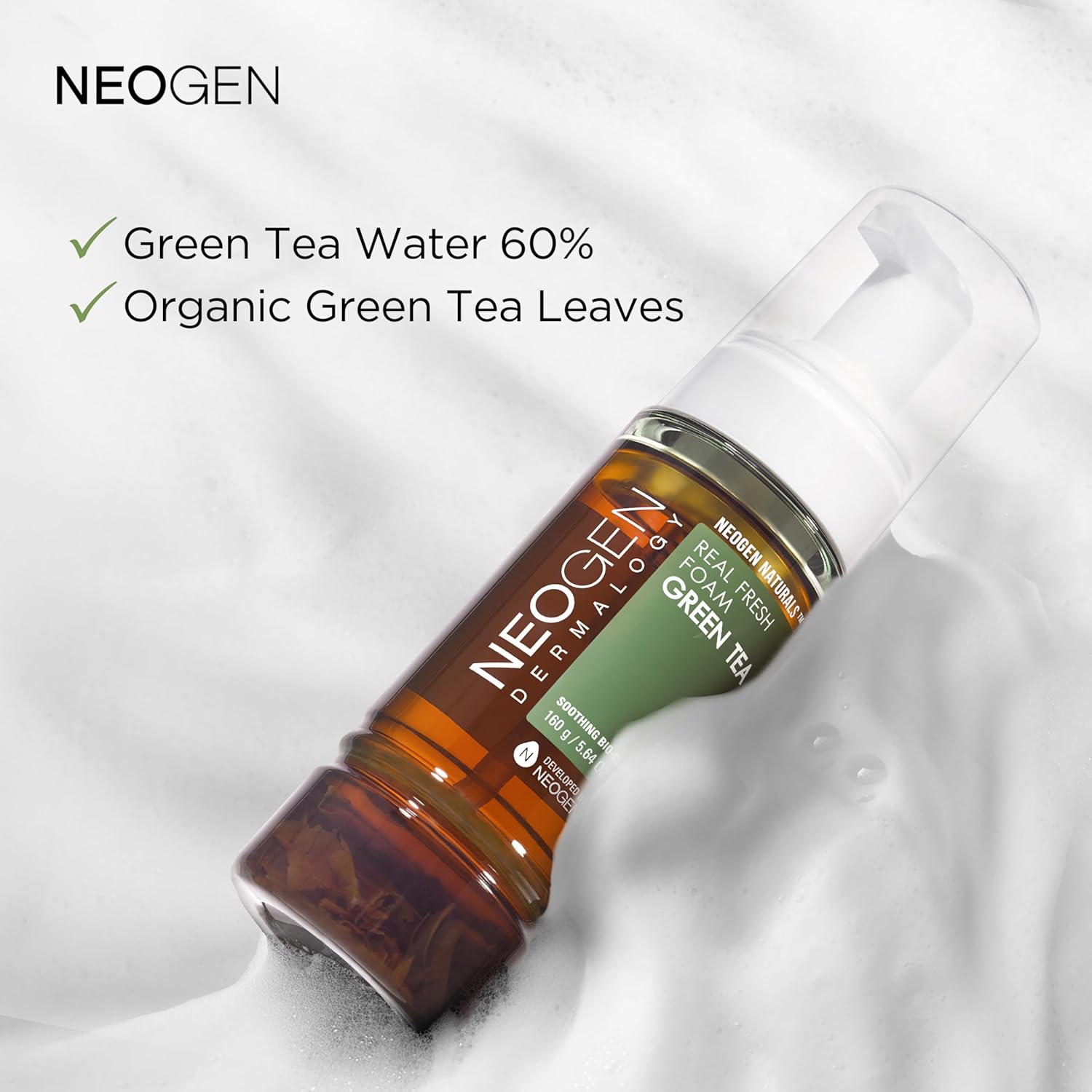 NEOGEN Dermalogy Real Fresh Foam Green Tea – Antioxidant-Rich Korean Foam Cleanser