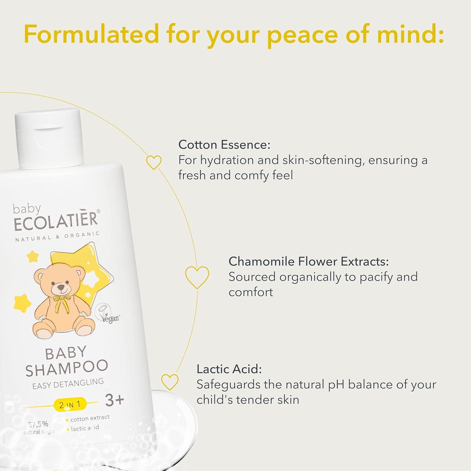 Organic Mimi Baby 2-in-1 Shampoo & Detangler – Ages 3+, 250ml