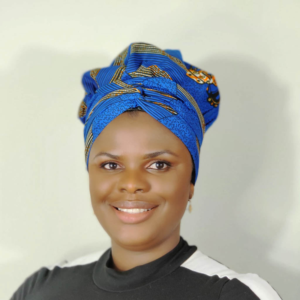 Duma Mbili African Print Bonnet Wrap – Satin-Lined with Belt, 88" Long