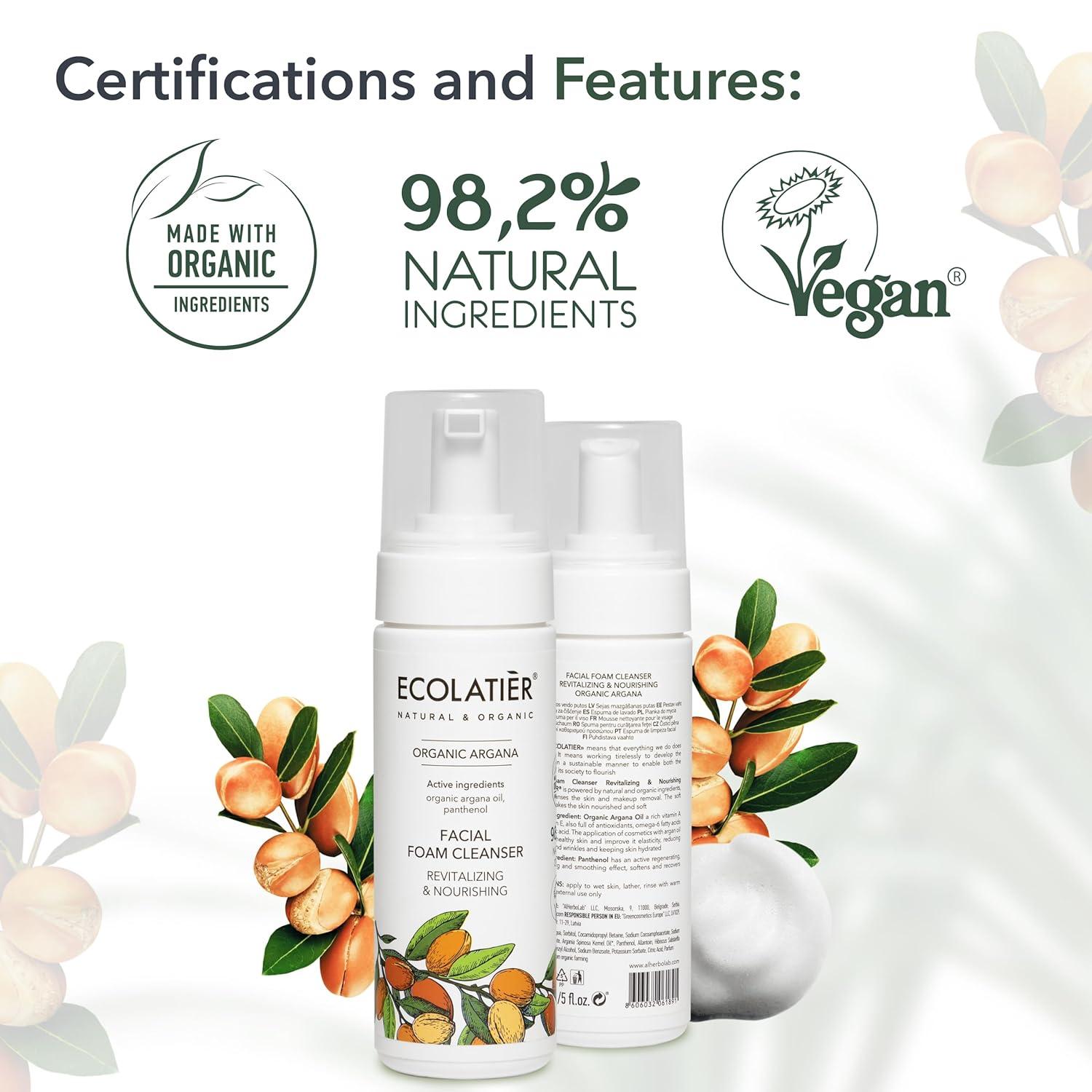 Revitalizing & Nourishing Facial Foam Cleanser with Organic Argan Oil