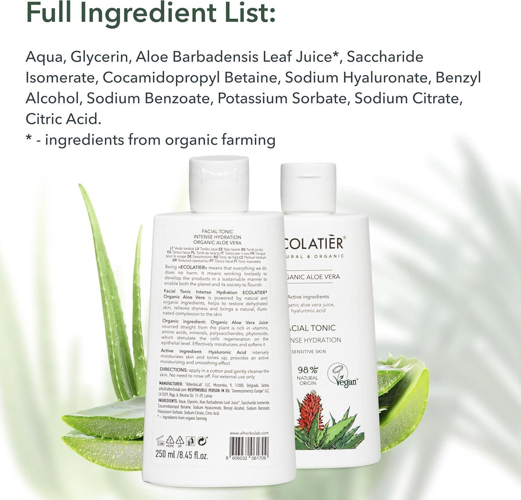 Intense Hydration Facial Tonic with Organic Aloe Vera