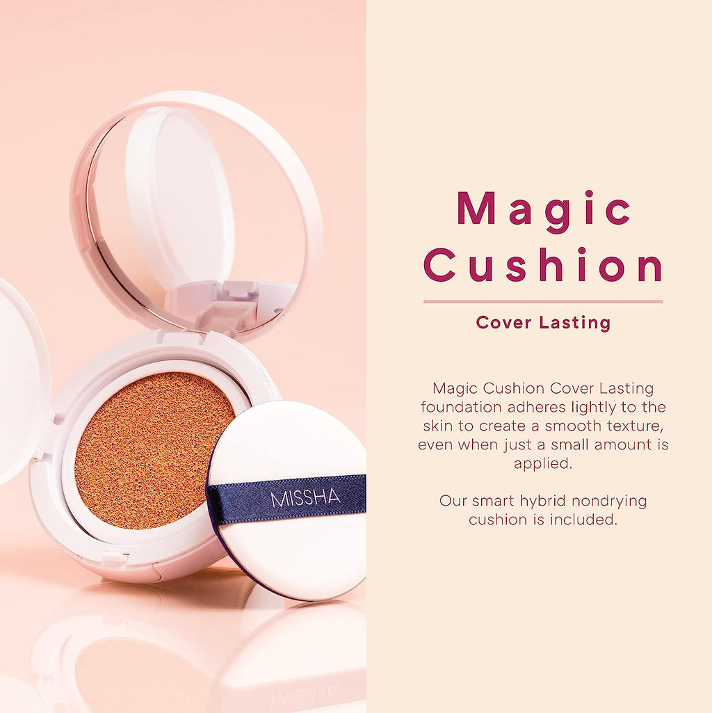Missha M Magic Cushion Cover Lasting #23 Neutral Medium Beige – Long-Wear Korean Cushion Foundation