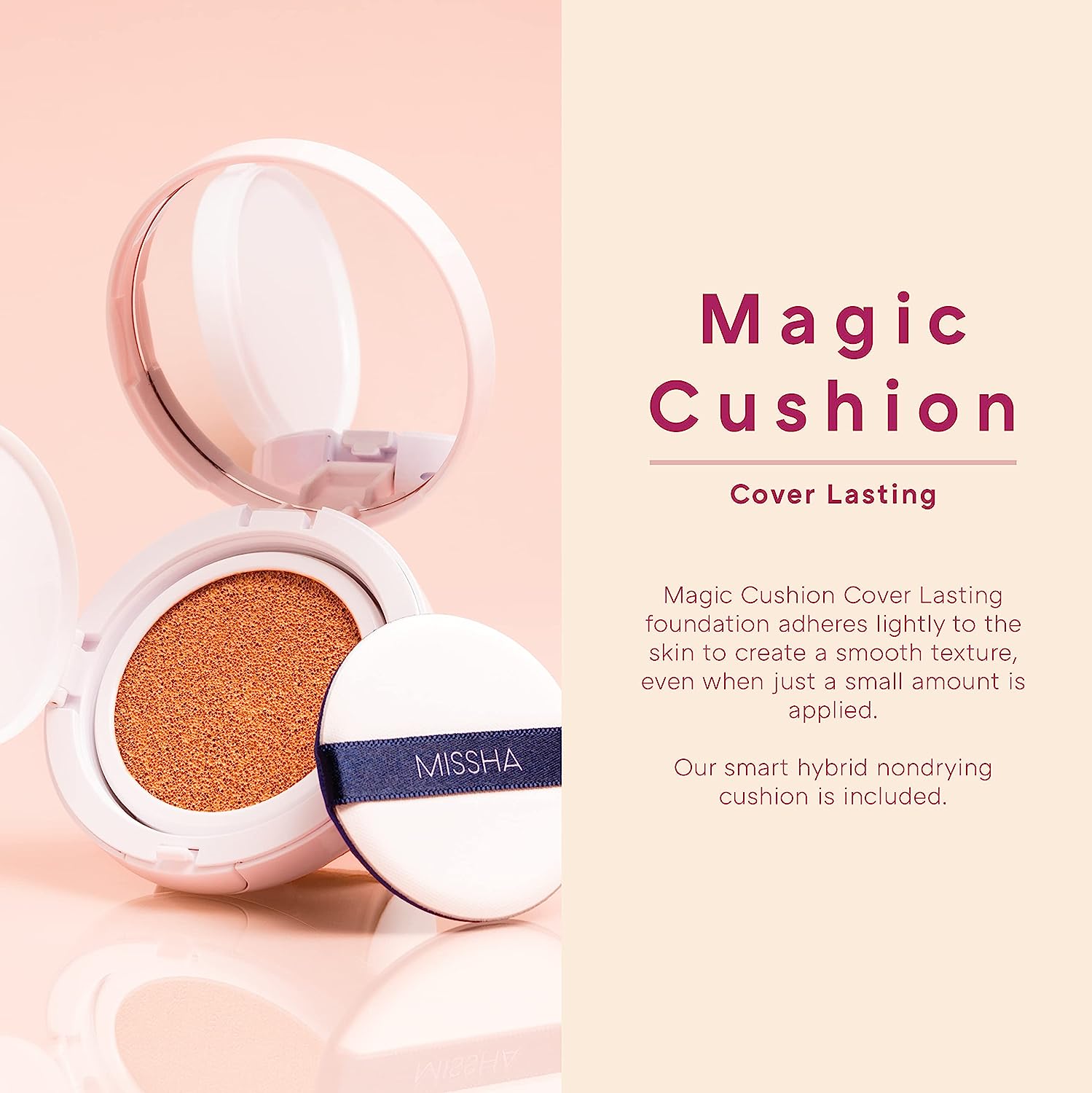 Missha M Magic Cushion Cover Lasting #23 Neutral Medium Beige – Long-Wear Korean Cushion Foundation
