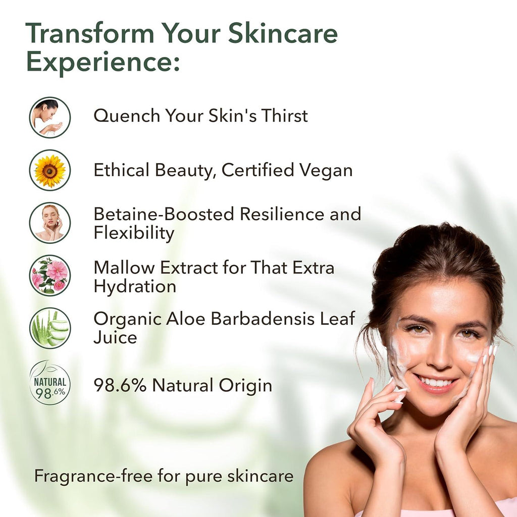 Intense Hydration Facial Foam Cleanser with Organic Aloe Vera