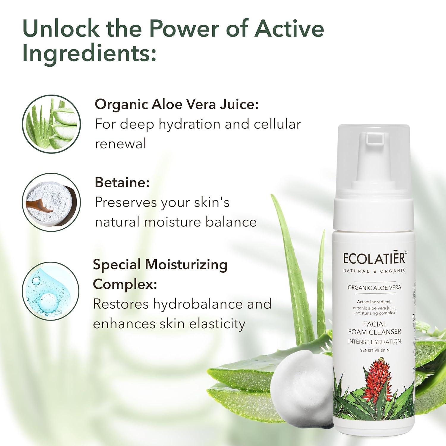 Intense Hydration Facial Foam Cleanser with Organic Aloe Vera