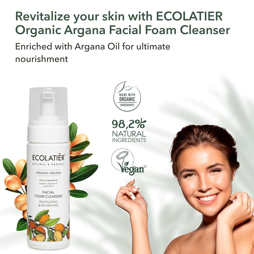 Revitalizing & Nourishing Facial Foam Cleanser with Organic Argan Oil