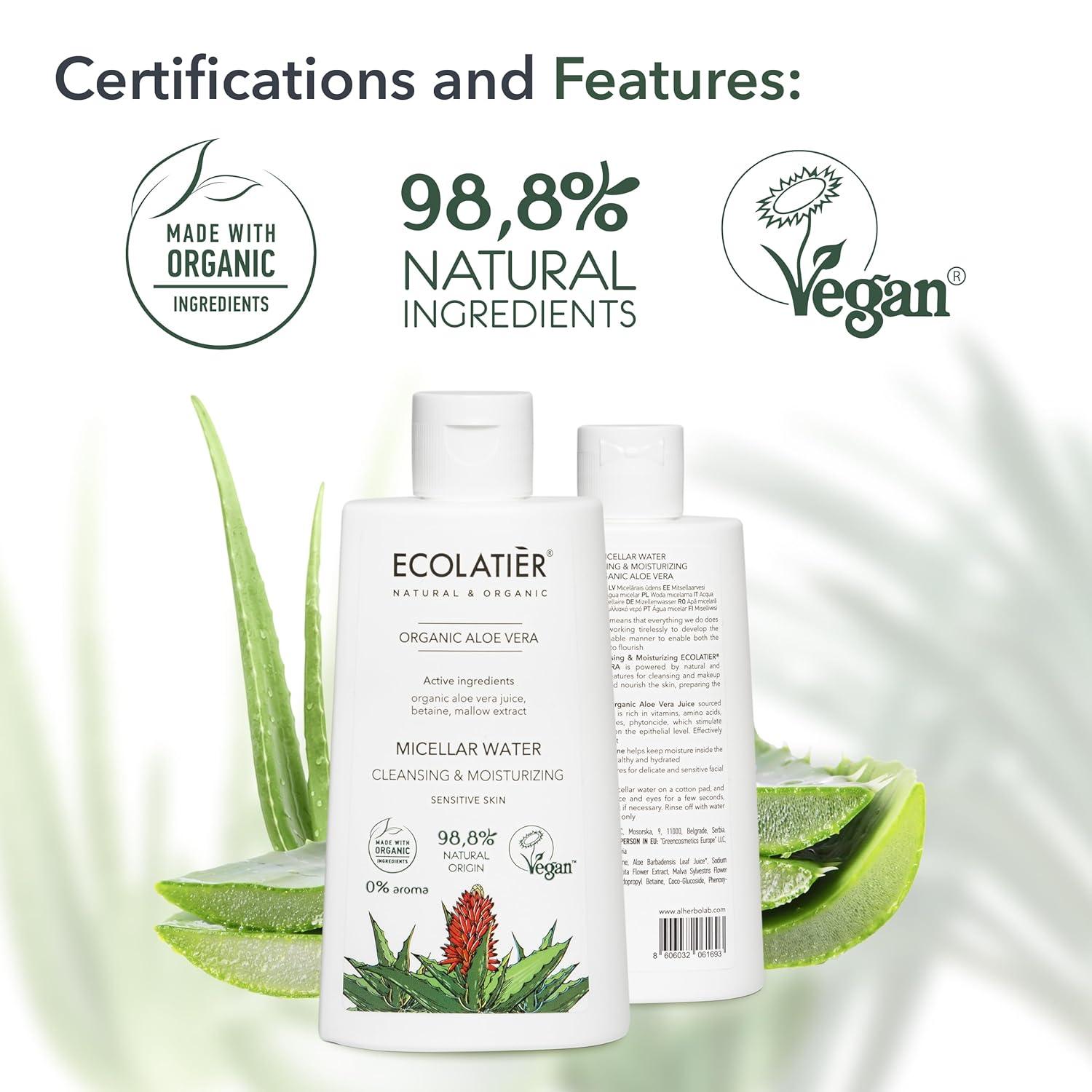 Cleansing & Moisturizing Micellar Water with Organic Aloe Vera