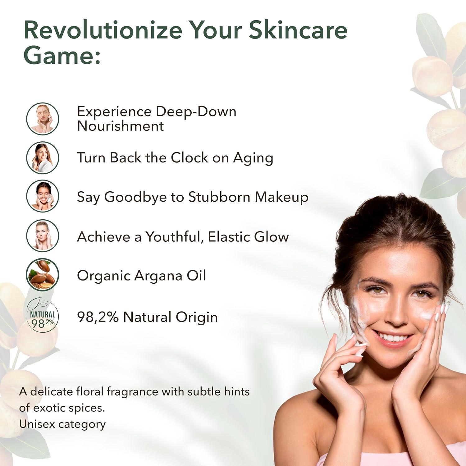 Revitalizing & Nourishing Facial Foam Cleanser with Organic Argan Oil