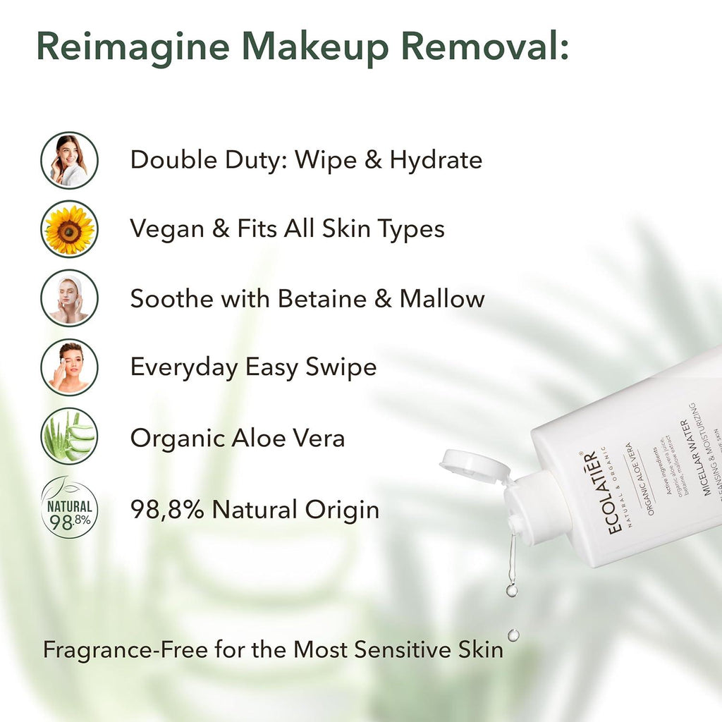 Cleansing & Moisturizing Micellar Water with Organic Aloe Vera