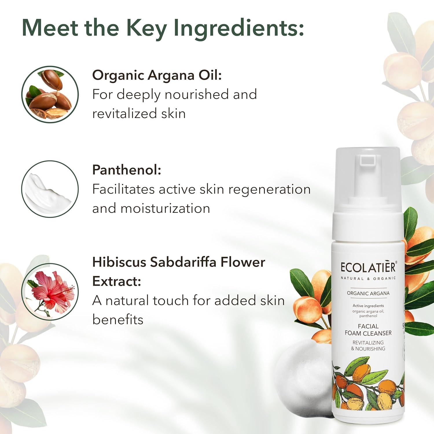 Revitalizing & Nourishing Facial Foam Cleanser with Organic Argan Oil