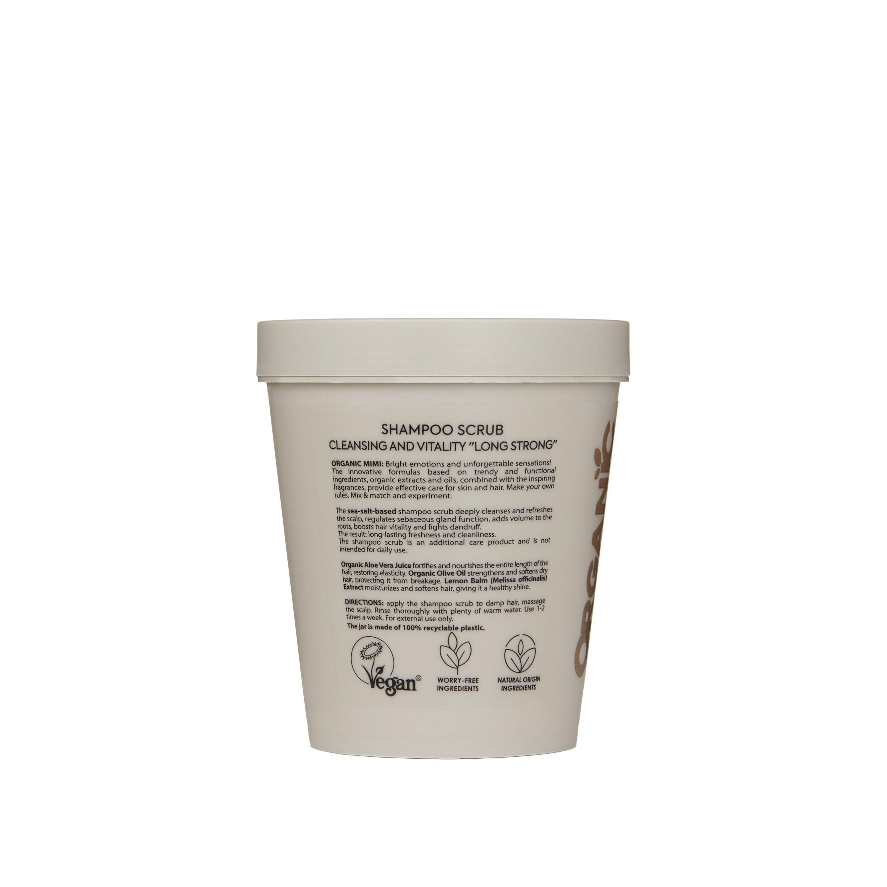 Organic Mimi Long Strong Cleansing & Vitality Shampoo Scrub, 310g