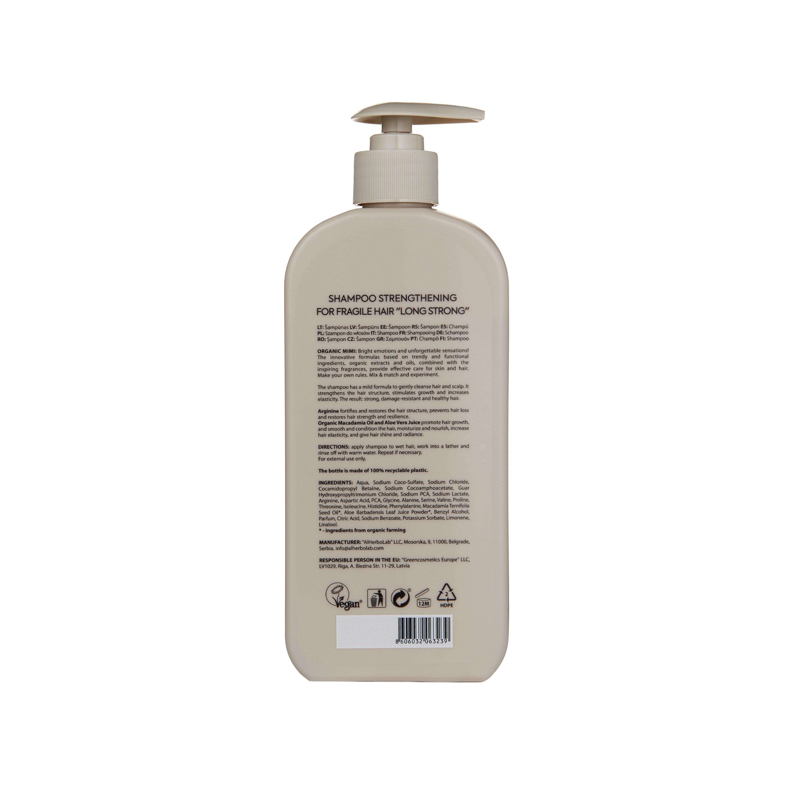 Organic Mimi Long Strong Strengthening Shampoo, 400ml