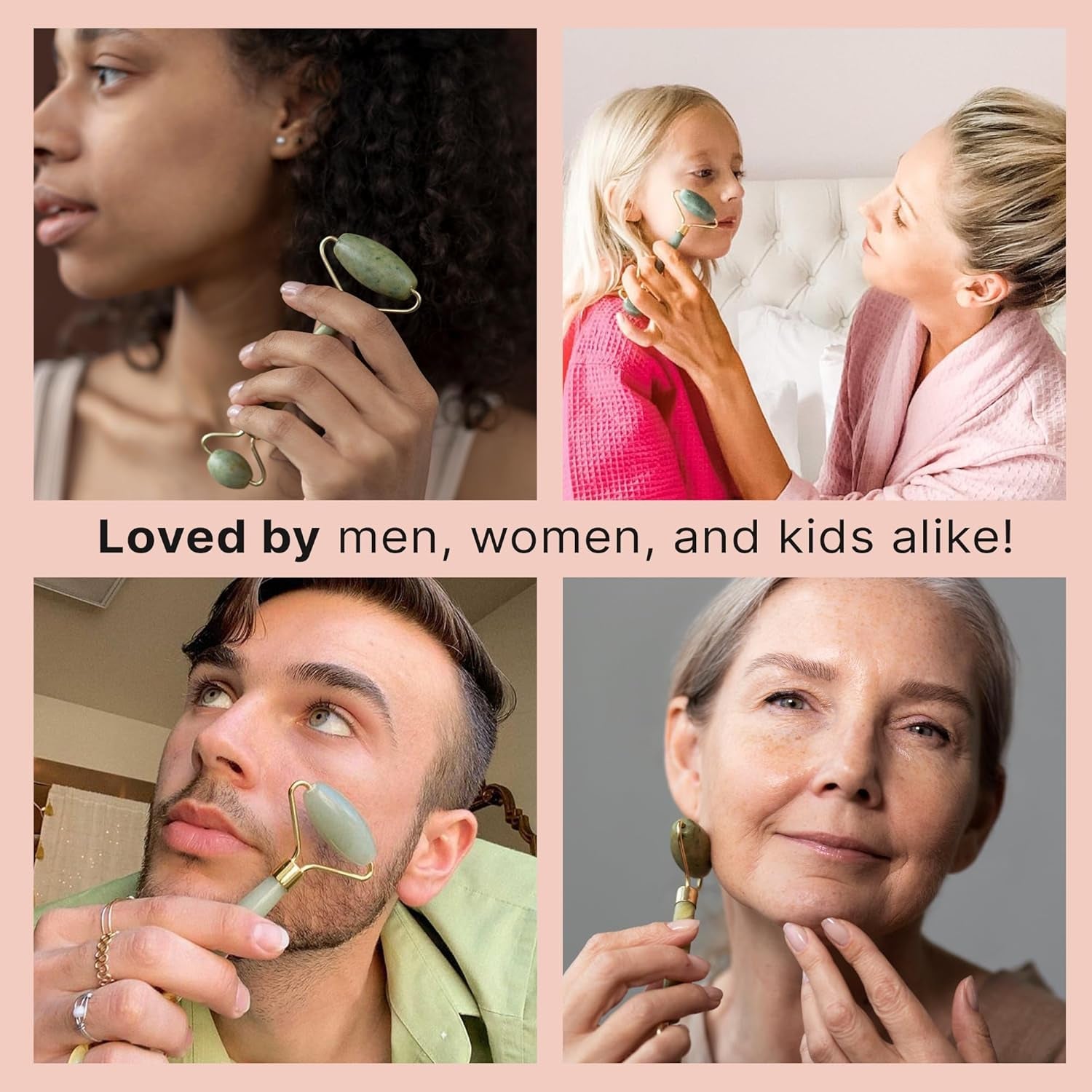 Jade Face Roller with Eye Roller – De-Puffing & Firming Facial Massage Tool