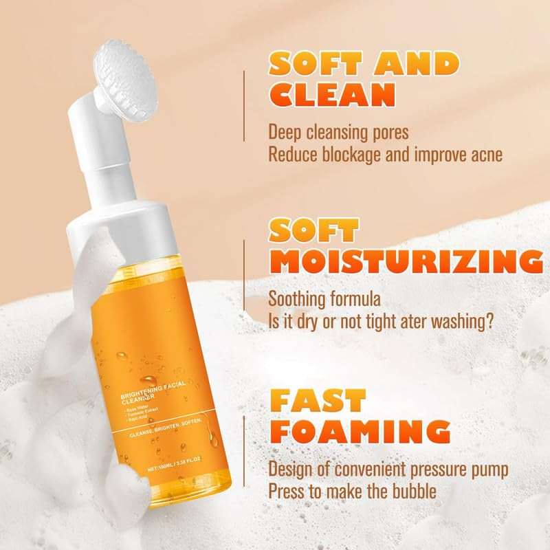 Turmeric Foaming Facial Cleanser – Deep Cleansing Face Wash for All Skin Types