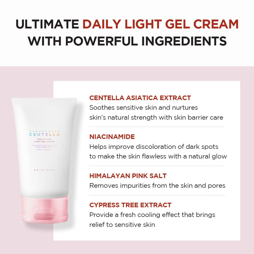 Madagascar Centella Poremizing Light Gel Cream – Pore Tightening & Soothing 2.53 oz