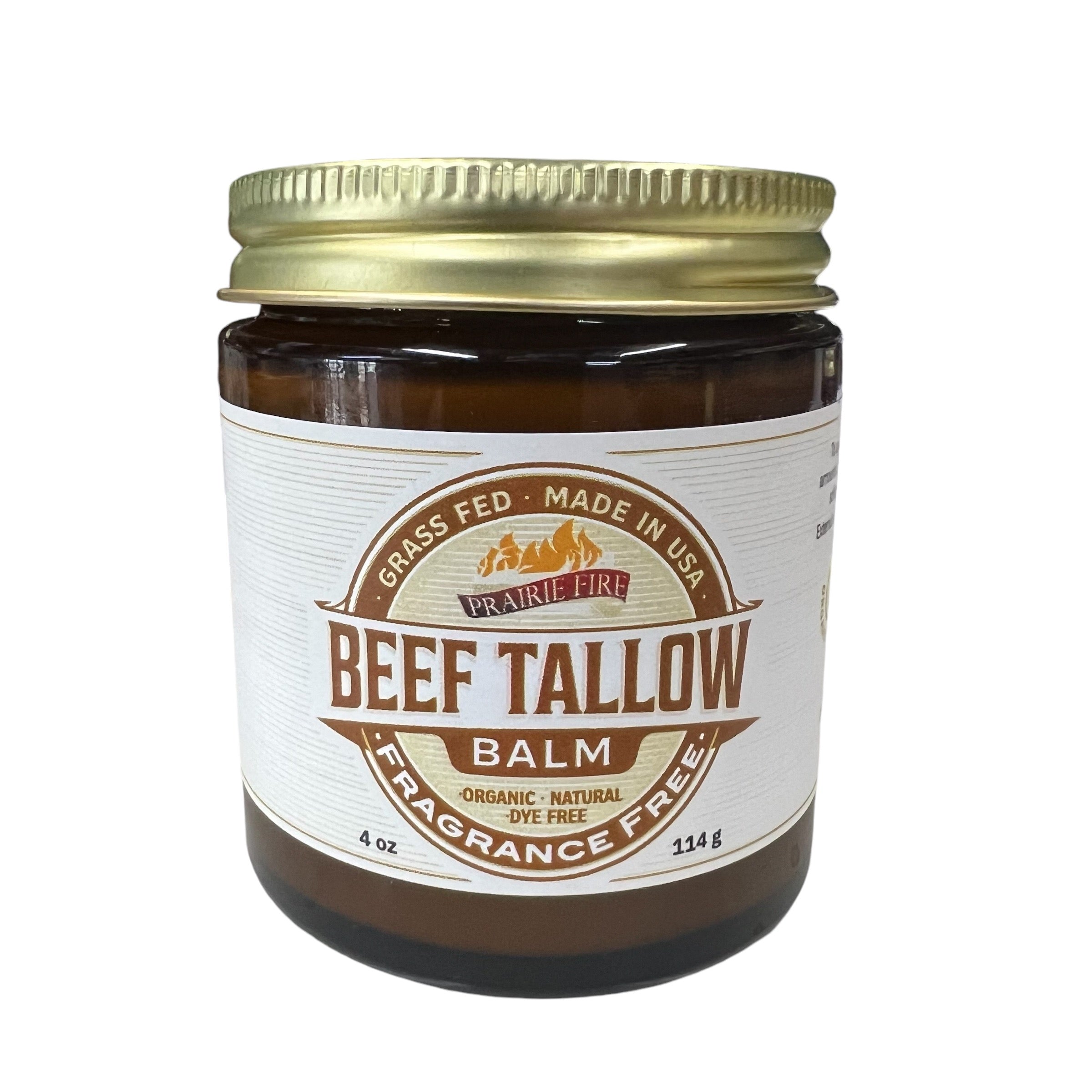 Grass Fed Beef Tallow Balm 4oz - USA Made Organic