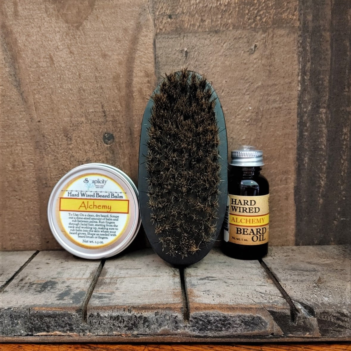 Beard-Pro Gift Set – Hard Wired Beard Oil, Balm & Brush | Premium Men's Grooming Gift