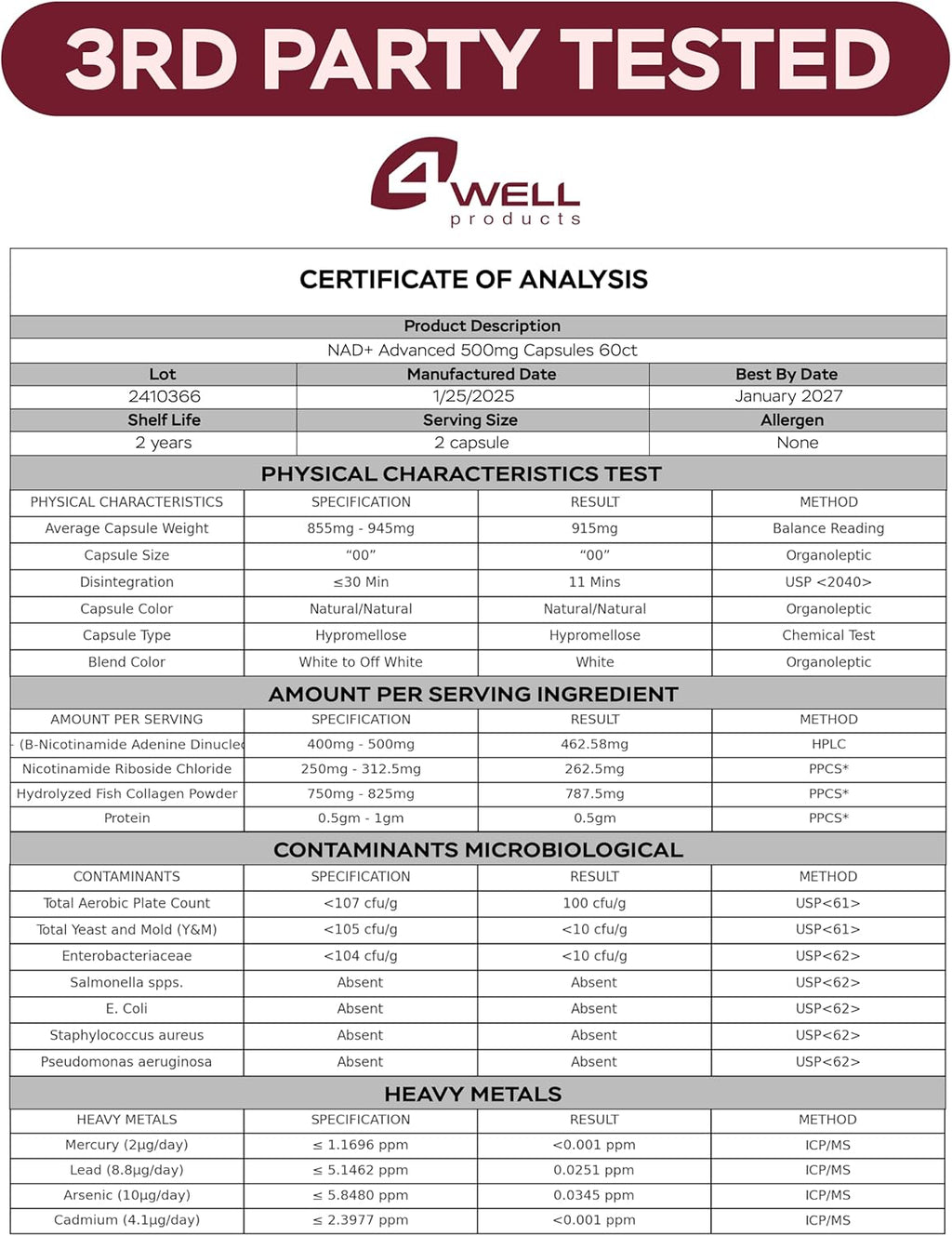NAD Plus Supplement 1400mg with Nicotinamide Riboside, Collagen - 60 Capsules