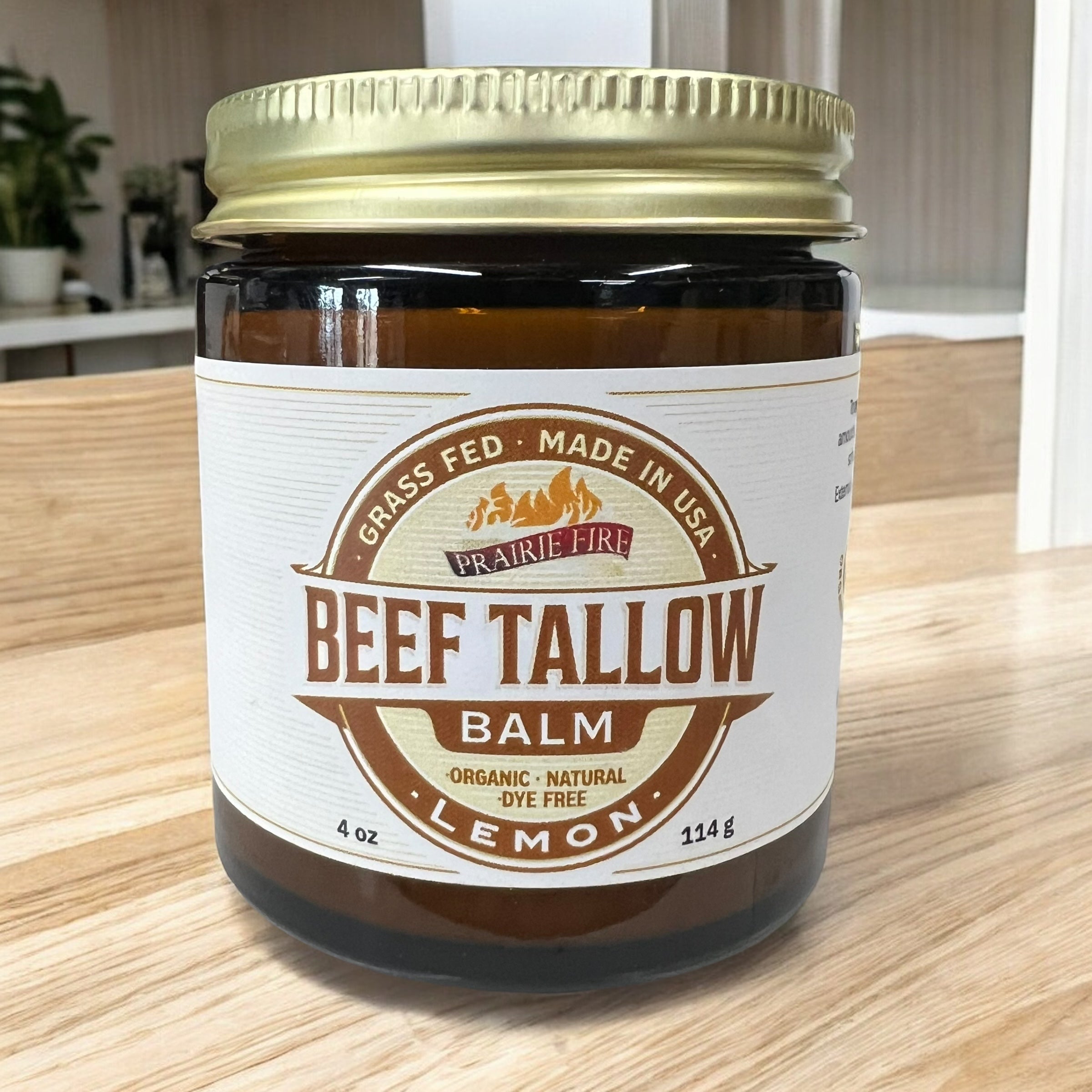 Grass Fed Beef Tallow Balm 4oz - USA Made Organic