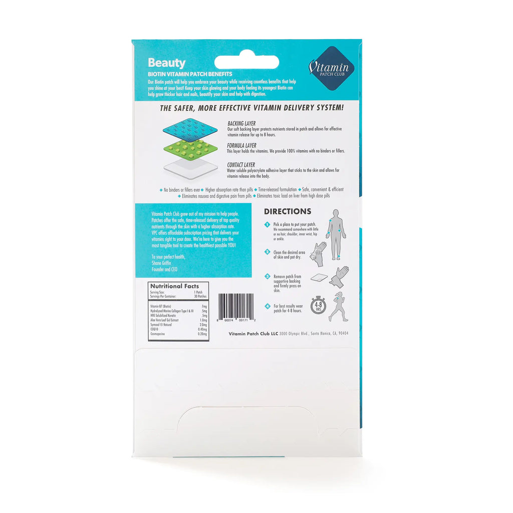 Beauty Patch – Biotin, Marine Collagen & Keratin Skin & Hair Patch