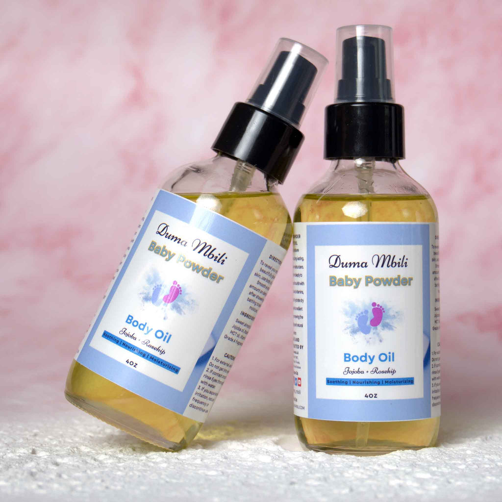 Baby Powder Body Oil – Jojoba, Sweet Almond & Coconut Oil Blend