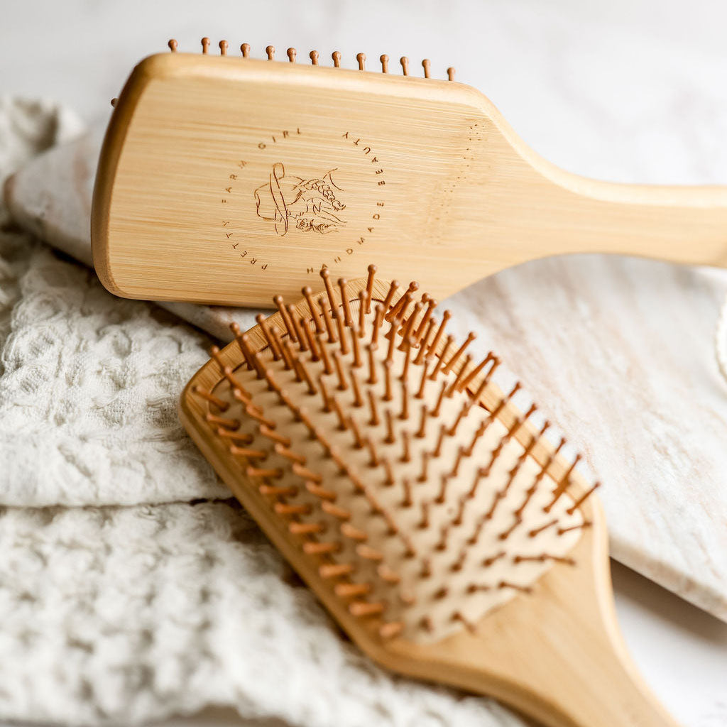 Bamboo Paddle Hair Brush – Natural Detangling & Smoothing Hair Brush