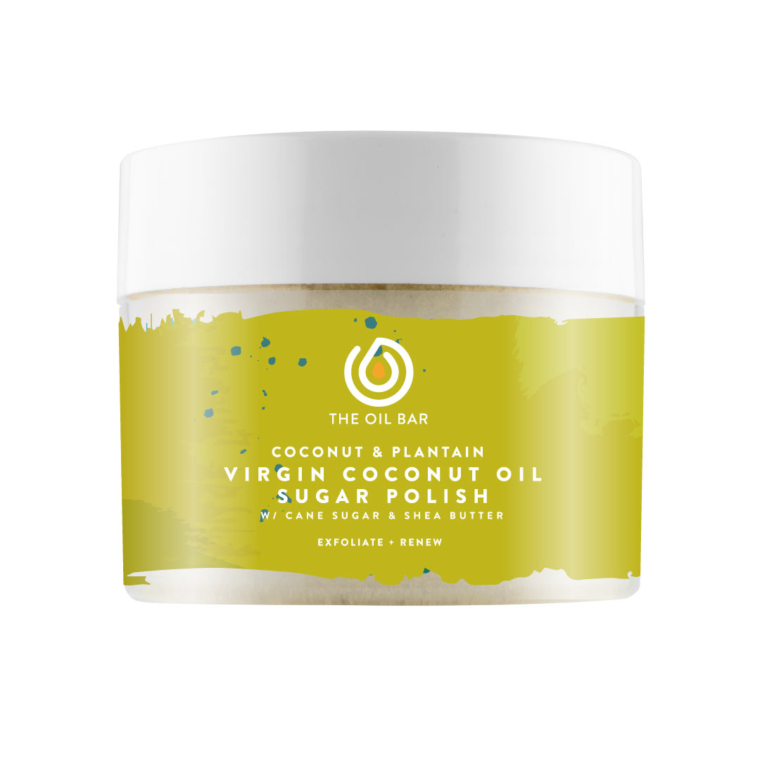 Coconut & Plantain Coconut Oil Sugar Polish – Exfoliating Body Scrub | The Oil Bar
