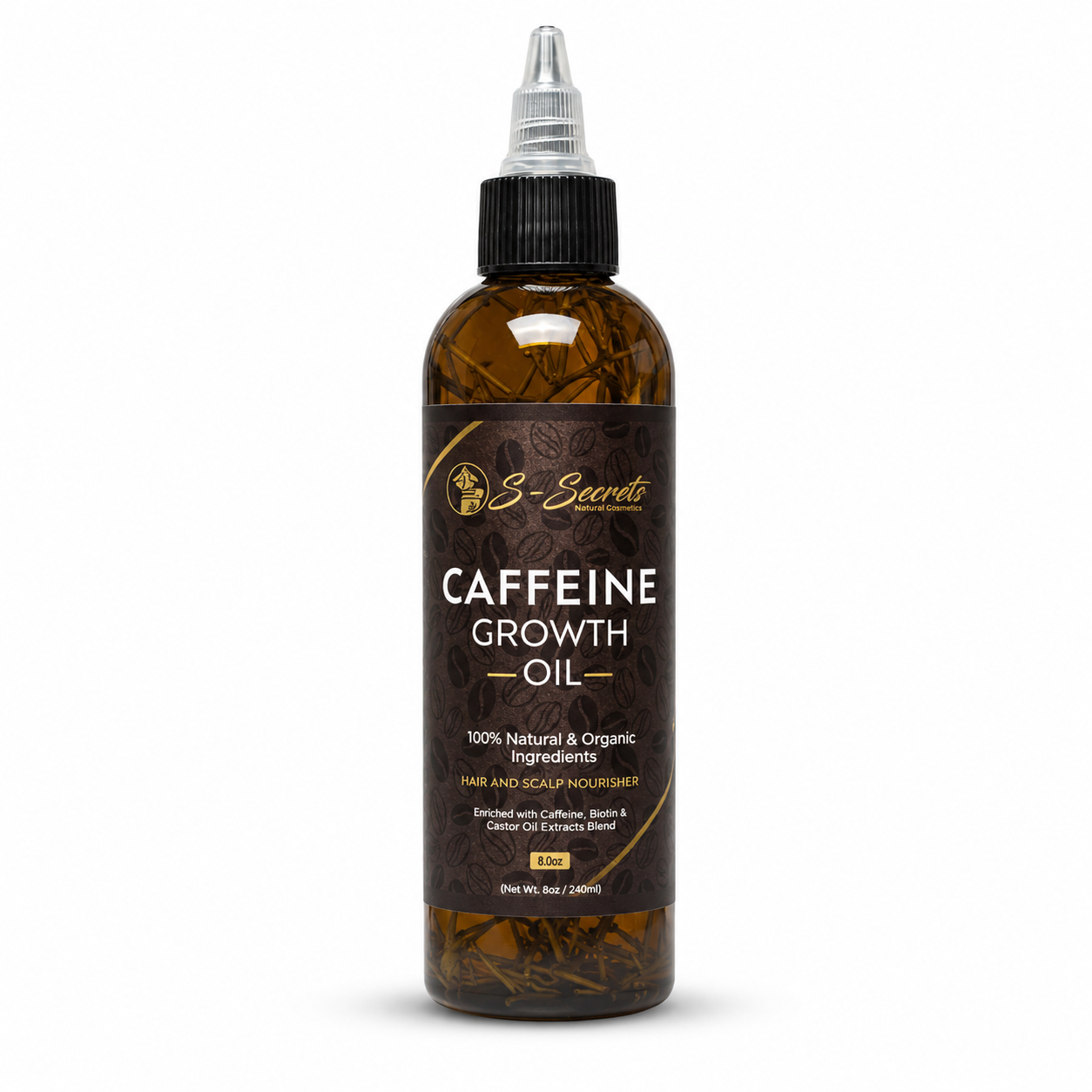 Caffeine Hair Growth Oil – Biotin, Castor & Essential Oils, 4 oz