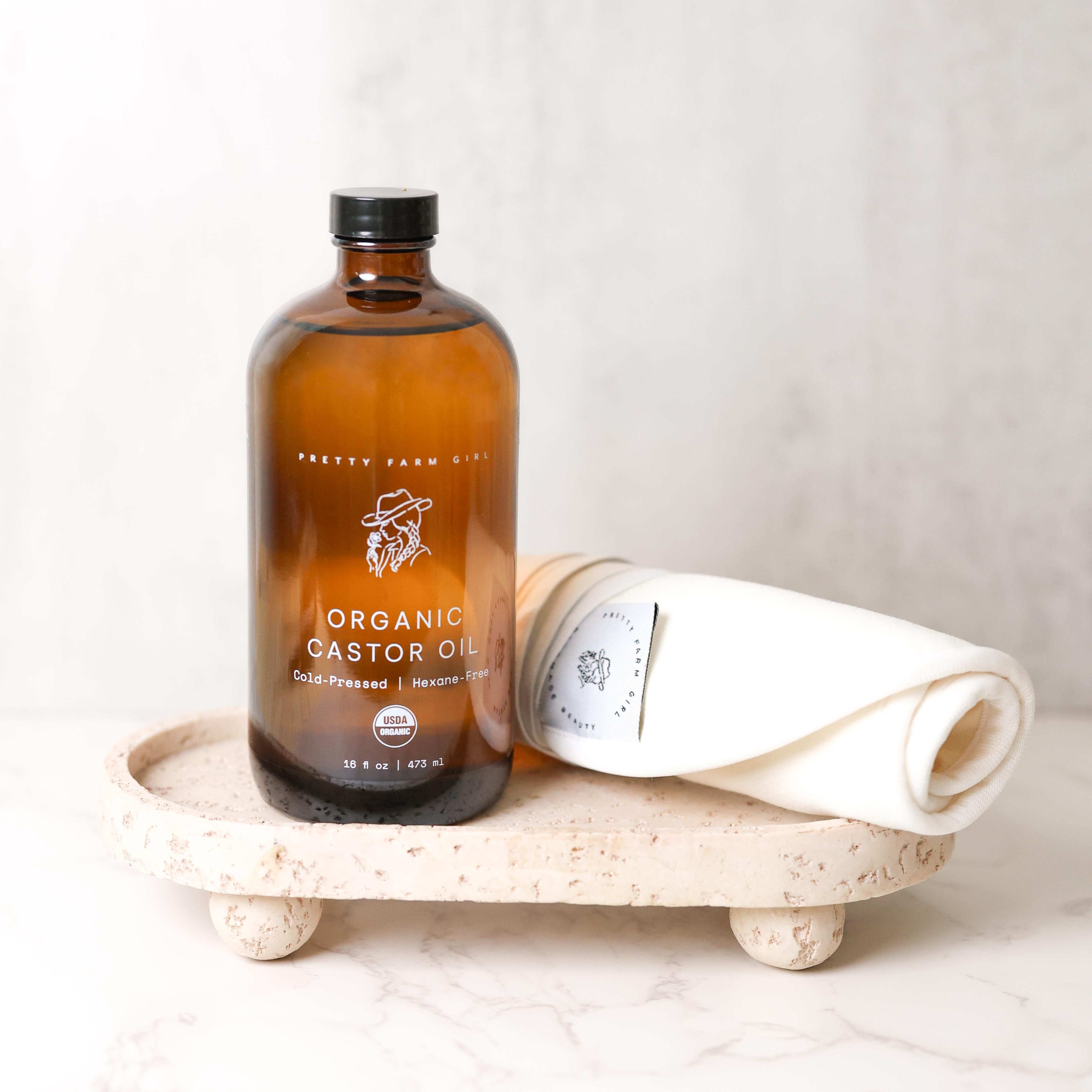 Organic Castor Oil + Cloth Pack Bundle – Liver Detox & Wellness Kit