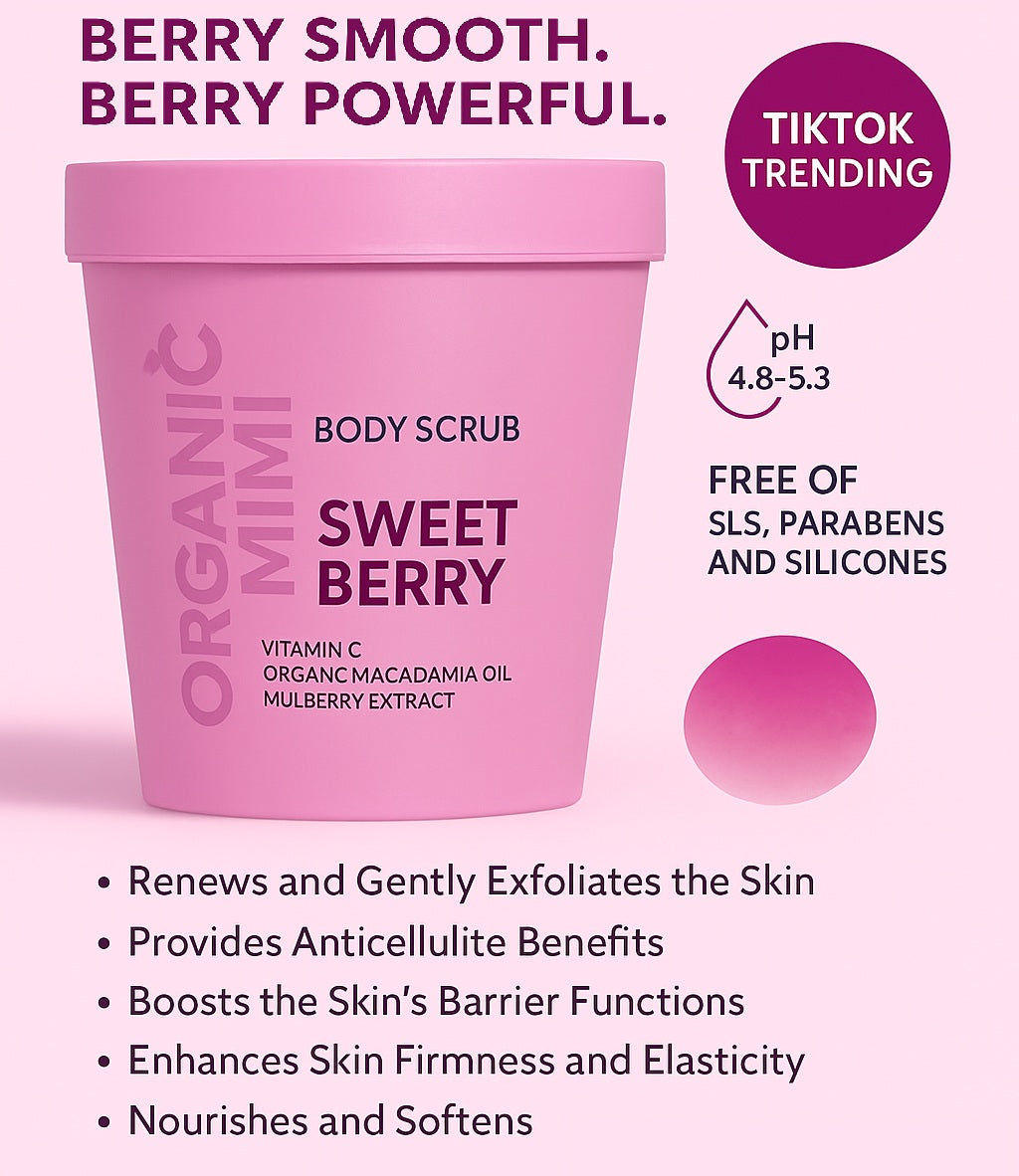 Organic Mimi Body Scrub – Sweet Berry, 250g