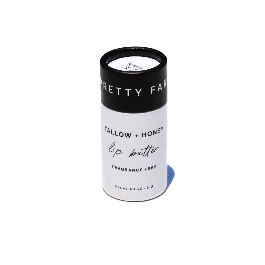 Fragrance-Free Tallow & Honey Lip Butter – Eco-Friendly Travel Tube Lip Balm