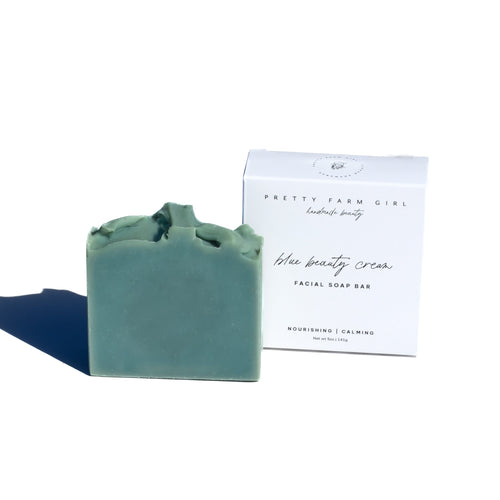 Blue Beauty Cream Facial Bar – Soothing Tallow & Goat Milk Face Soap