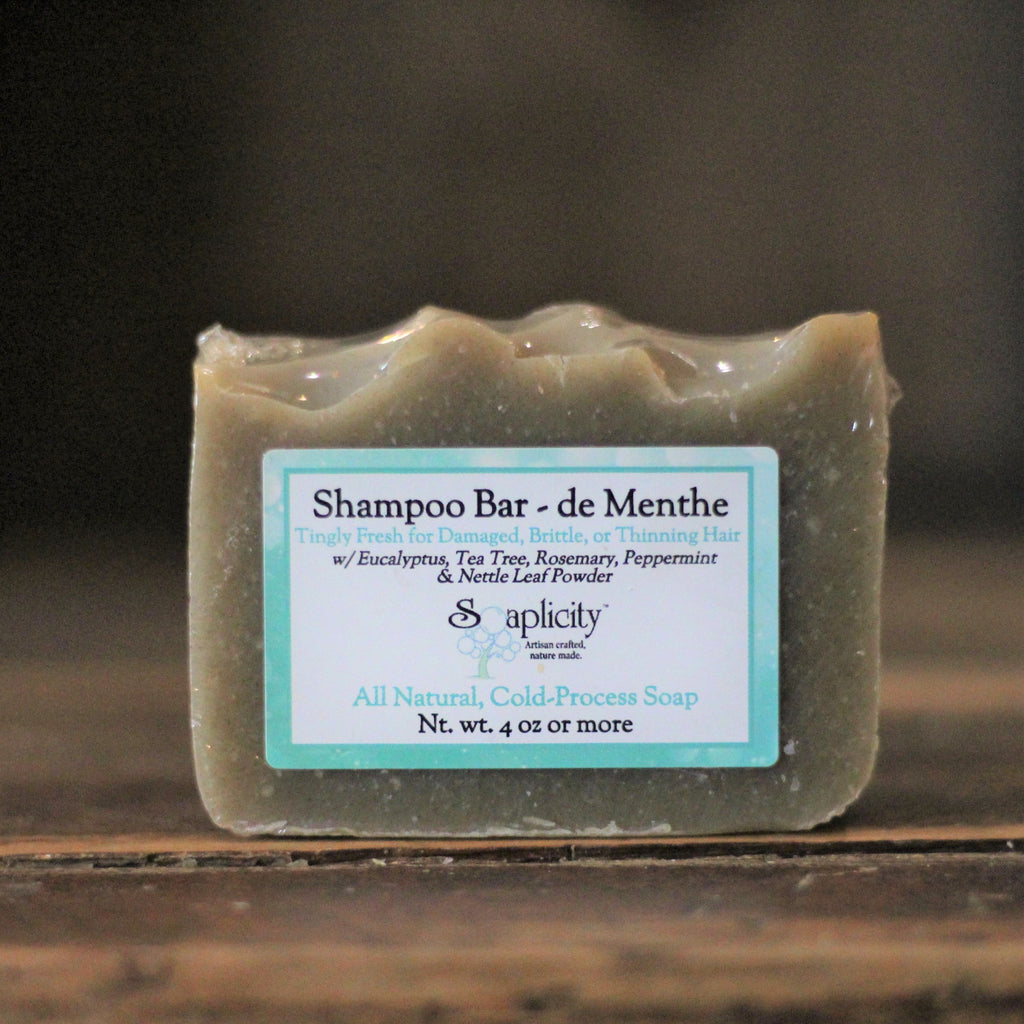 deMenthe Shampoo Bar – Natural Peppermint Shampoo Bar for Scalp Stimulation & Shine