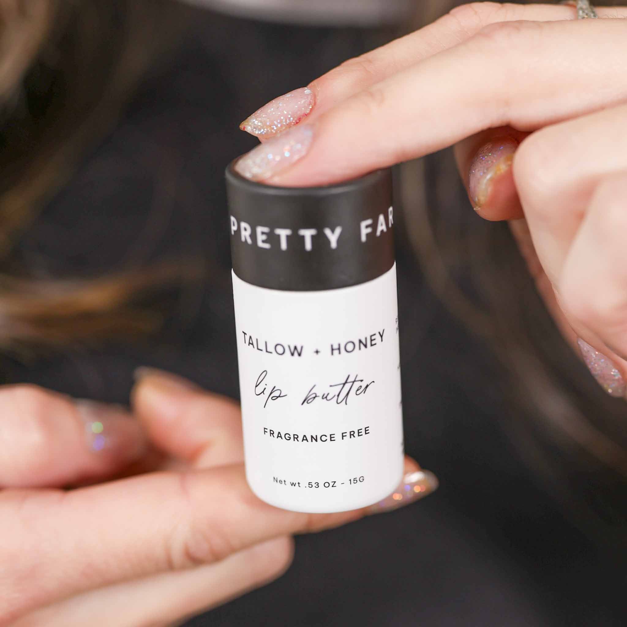 Fragrance-Free Tallow & Honey Lip Butter – Eco-Friendly Travel Tube Lip Balm