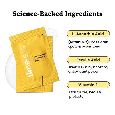 Timeless 20% Vitamin C Serum Pouches - 28 Single-Use Packets