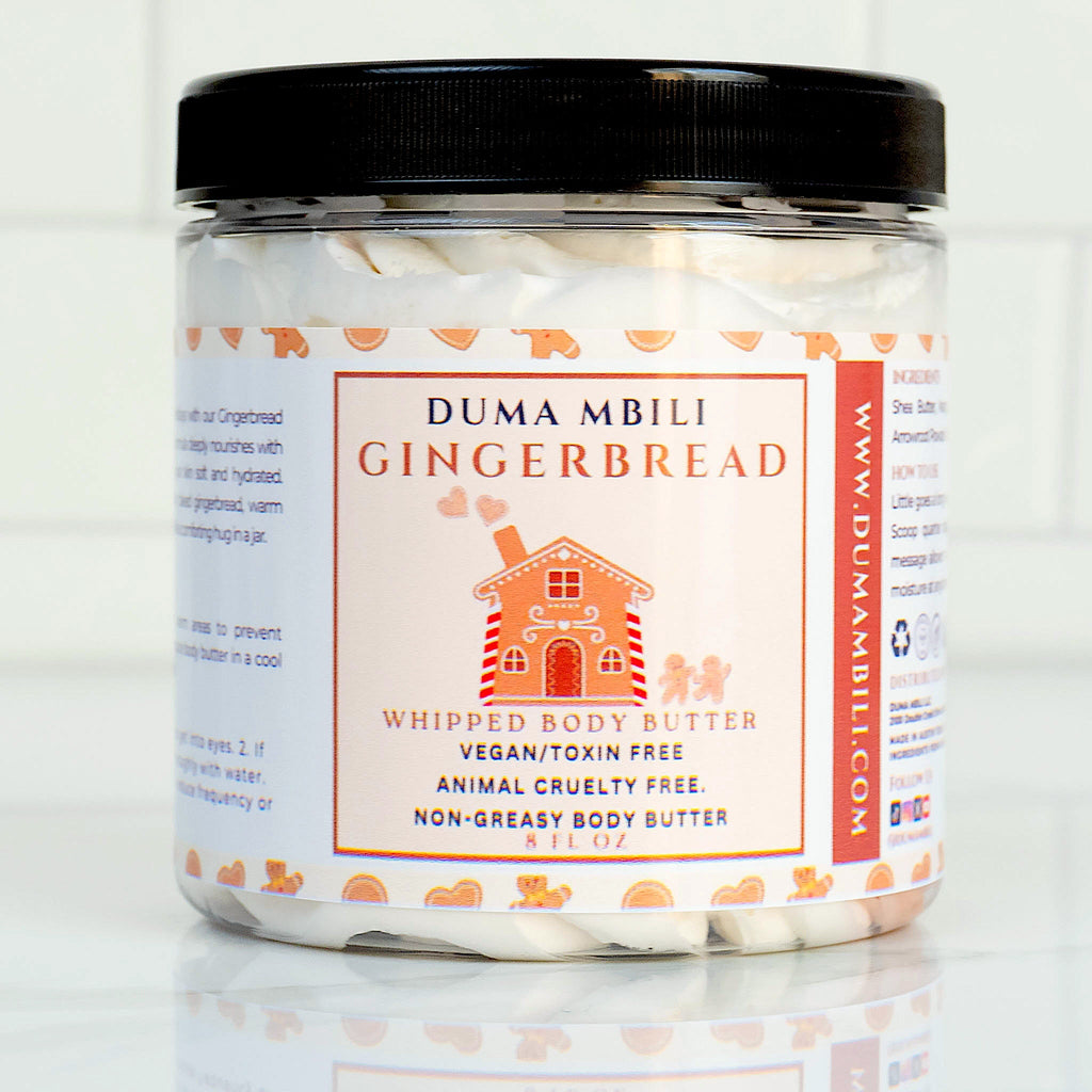 Gingerbread Whipped Body Butter – Shea, Mango & Cocoa Butter Blend, 8 oz