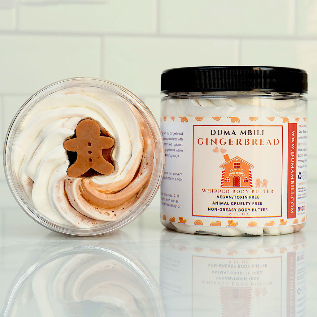 Gingerbread Whipped Body Butter – Shea, Mango & Cocoa Butter Blend, 8 oz