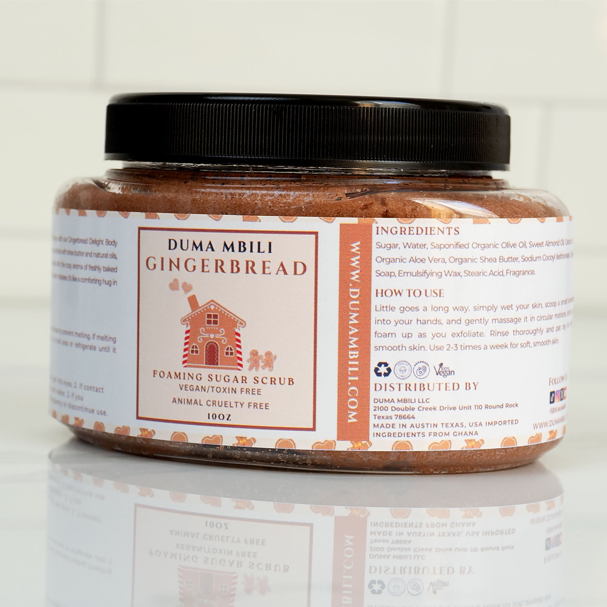 Gingerbread Foaming Sugar Scrub – Ginger, Cinnamon, Nutmeg & Molasses